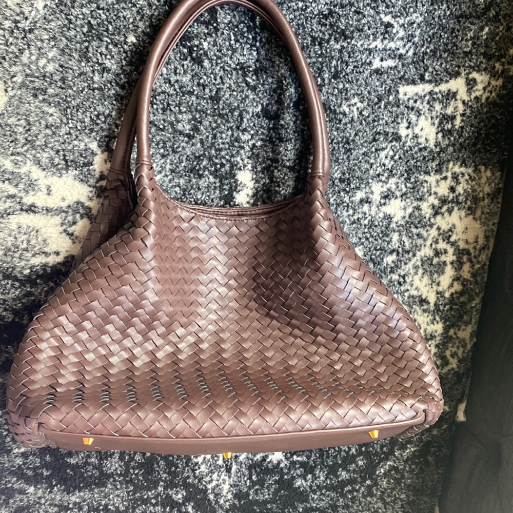 Deux Lux leather woven handbag
